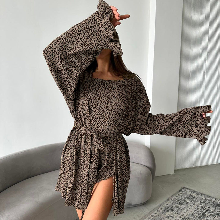 Veloura™ Velvet Luxe Three-Piece Sleep Collection — Leopard Print
