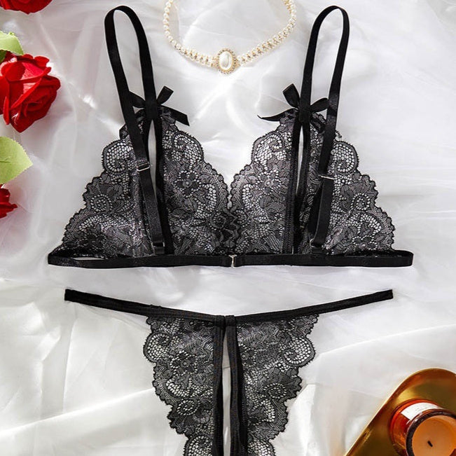 Veloura™ Midnight Lace Two-Piece Collection — Sheer Elegance