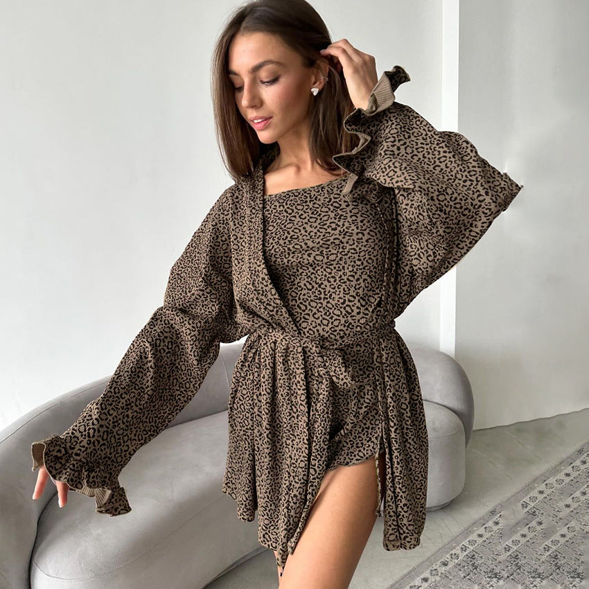Veloura™ Velvet Luxe Three-Piece Sleep Collection — Leopard Print